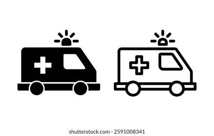 Ambulance icon logo design. ambulance truck sign and symbol. ambulance car