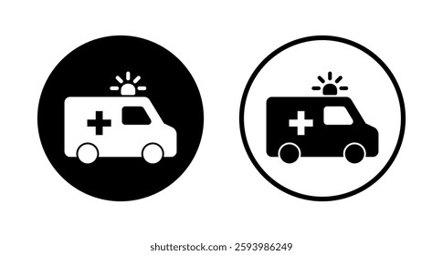 Ambulance icon logo design. ambulance truck sign and symbol. ambulance car