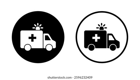 Ambulance icon logo design. ambulance truck sign and symbol. ambulance car