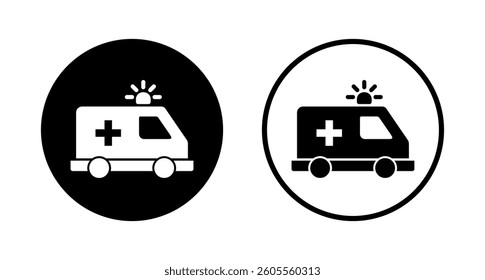 Ambulance icon logo design. ambulance truck sign and symbol. ambulance car