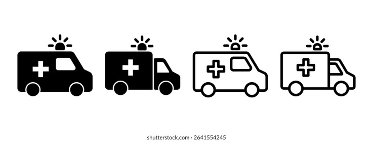 Ambulance icon logo design. ambulance truck sign and symbol. ambulance car