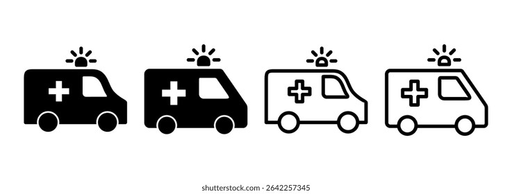 Ambulance icon logo design. ambulance truck sign and symbol. ambulance car