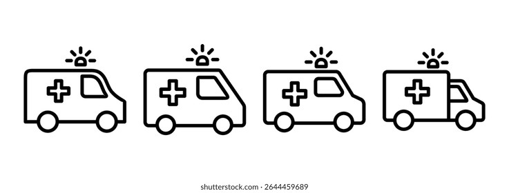 Ambulance icon logo design. ambulance truck sign and symbol. ambulance car