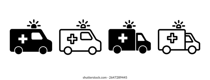 Ambulance icon logo design. ambulance truck sign and symbol. ambulance car