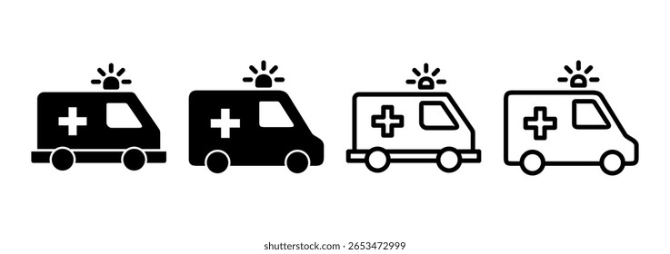 Ambulance icon logo design. ambulance truck sign and symbol. ambulance car