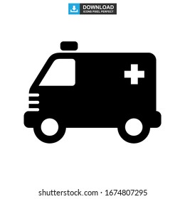 ambulance icon or logo isolated sign symbol vector illustration - high quality black style vector icons
