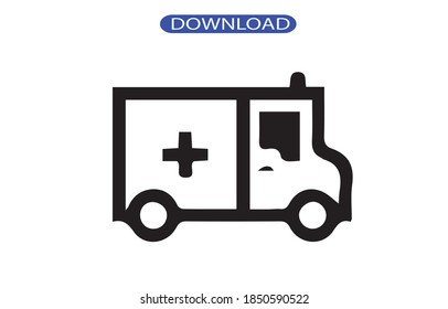 ambulance icon or logo isolated sign symbol vector illustration - high quality black style vector icons.