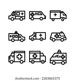 ambulance icon or logo isolated sign symbol vector illustration - Collection of high quality black style vector icons
