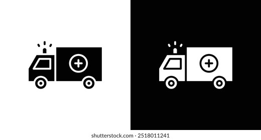 Ambulance icon logo set vector