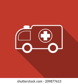 ambulance icon with long shadow