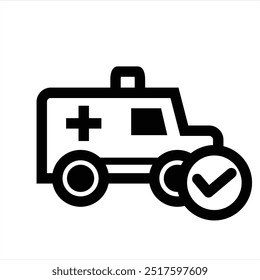 Ambulance icon for medical and clinic.