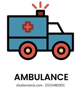 Ambulance Icon for Medical Element Design