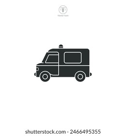 Ambulance Icon. Medical or Healthcare theme symbol vector illustration isolated on white background