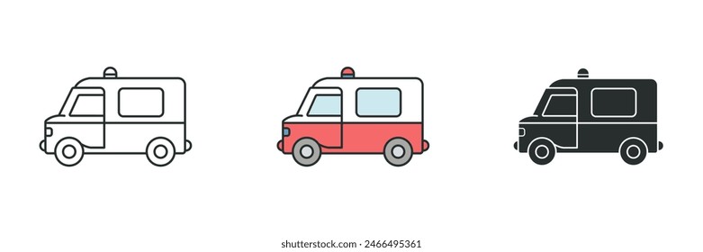 Ambulance Icon. Medical or Healthcare theme symbol vector illustration isolated on white background