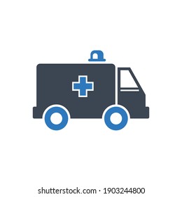 Ambulance icon. Medical, hospital, patient car icon.