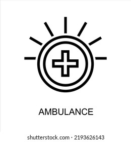 Ambulance icon. Medical ambulance linear icon. Hospital and medicine symbol. simple line design isolated on white background. vector