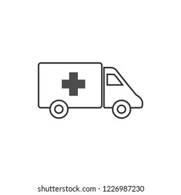 Ambulance icon, medical sign. Vector illustrations. Flat design.
