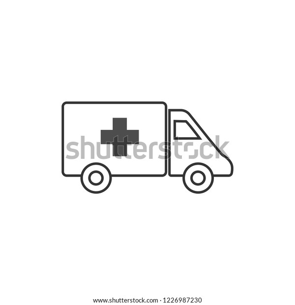 Ambulance icon, medical sign. Vector\
illustrations. Flat\
design.