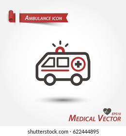 Ambulance icon . Medical vector .