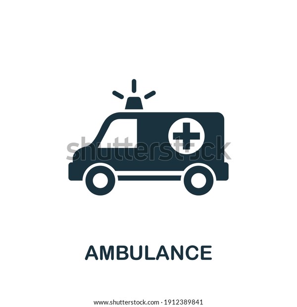 Ambulance\
icon. Monocrome element from medical services collection. Ambulance\
icon for banners, infographics and\
templates.