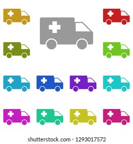 Ambulance icon in multi color. Simple glyph, flat vector of Medicine icons for UI and UX, website or mobile application