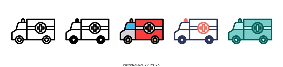 Ambulance Icon Multiple Vector Illustration