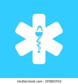 ambulance icon on a blue background