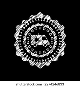 ambulance icon on chalkboard, vector illustration, pretty design. 