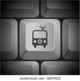 Ambulance Icon on Computer Keyboard Original Illustration