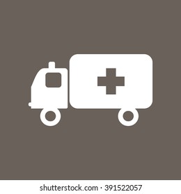 Ambulance Icon on Dark Gray Color. Eps-10.