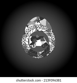 ambulance icon on grey camo texture. 