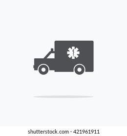 Ambulance. Icon ambulance on a light background. Vector illustration.