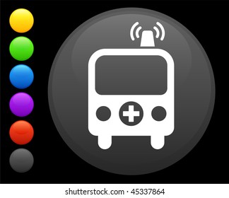 ambulance icon on round internet button original vector illustration 6 color versions included