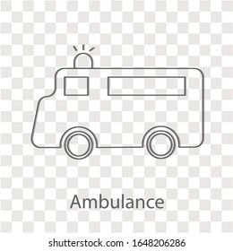 Ambulance icon on transparency background. Creative idea design. Flat vector illustration for template, brochure or presentation.