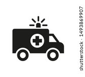 Ambulance icon on white background.