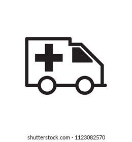 Ambulance icon on white background.