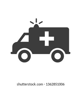 Ambulance icon on white background. Vector illustration