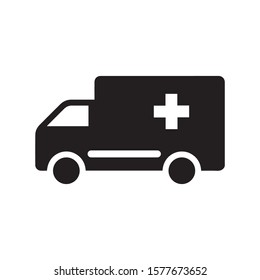 Ambulance icon on white background