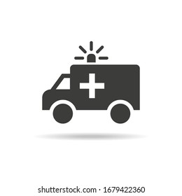 Ambulance icon on white background.