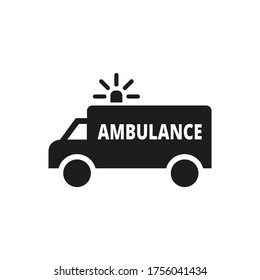 Ambulance icon on white background.