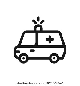 Ambulance icon on white background