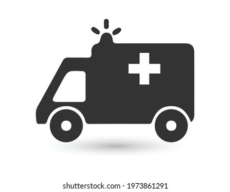 Ambulance icon on white background.