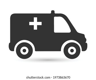 Ambulance icon on white background.