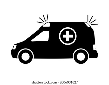 ambulance icon on white background