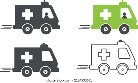 Icono de ambulancia sobre fondo blanco
