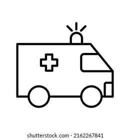 Ambulance icon on white background color editable