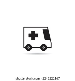 icono de ambulancia sobre fondo blanco