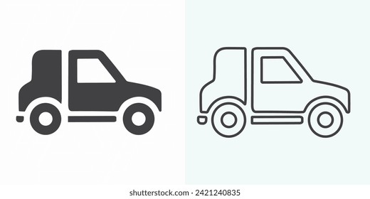 Ambulance icon on white background. illustration of a silhouette of ambulance on isolated white background