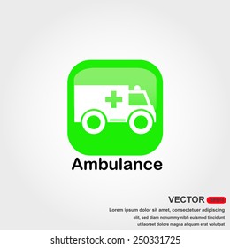 ambulance icon on white background