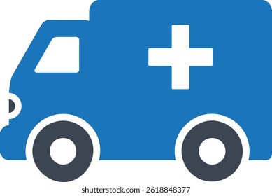 Ambulance icon on white background